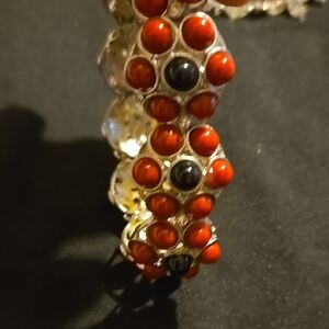 Elegant Red and Black Beaded Bracelet